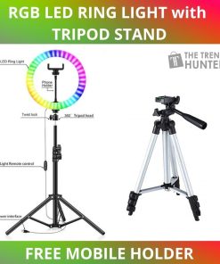 RGB LED Multi Colors Ring Light with Tripod Stand and Free Mobile Holder
